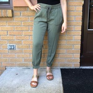 Olive green jogger type pants